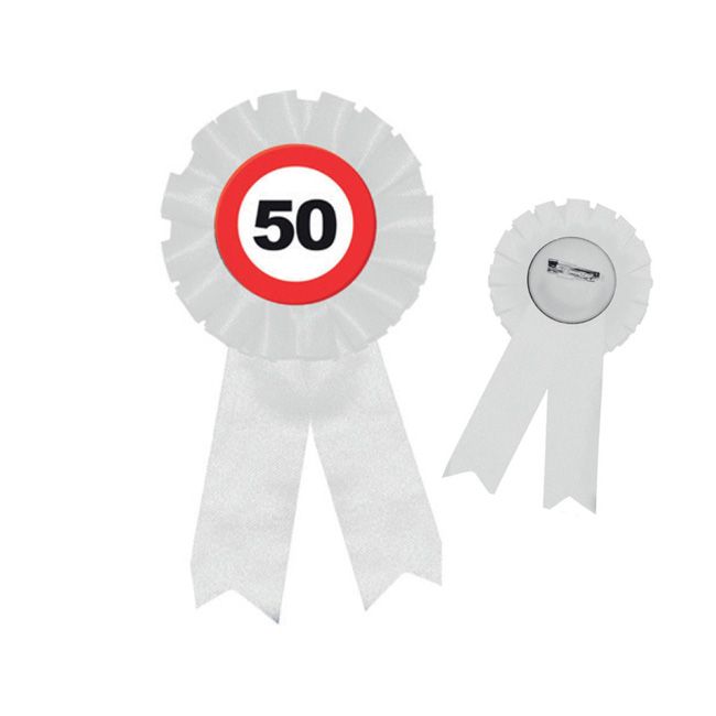 COCCARDA 50 ANNI, FIOCCO 50 ANNI, BADGE CON NASTRI 50 ANNI, COCCARDA  COMPLEANNO, FESTA 50 ANNI, IDEE, FESTE 50 ANNI, FESTA COMPLEANNO 50 ANNI, GADGET  50 ANNI