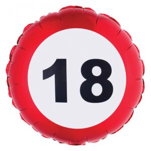 PALLONCINO 18 ANNI - FOIL EXTRA - TRAFFIC SIGN