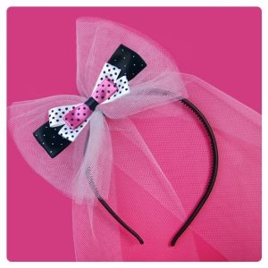 FRONTINO FIOCCO TULLE - NERO