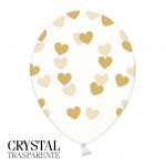 6 PALLONCINI CRYSTAL - CUORI ORO - 30 cm