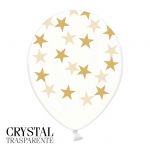 6 PALLONCINI CRYSTAL - STELLE ORO - 30 cm
