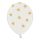 6 PALLONCINI METAL BIANCHI - STELLE ORO - 30 cm